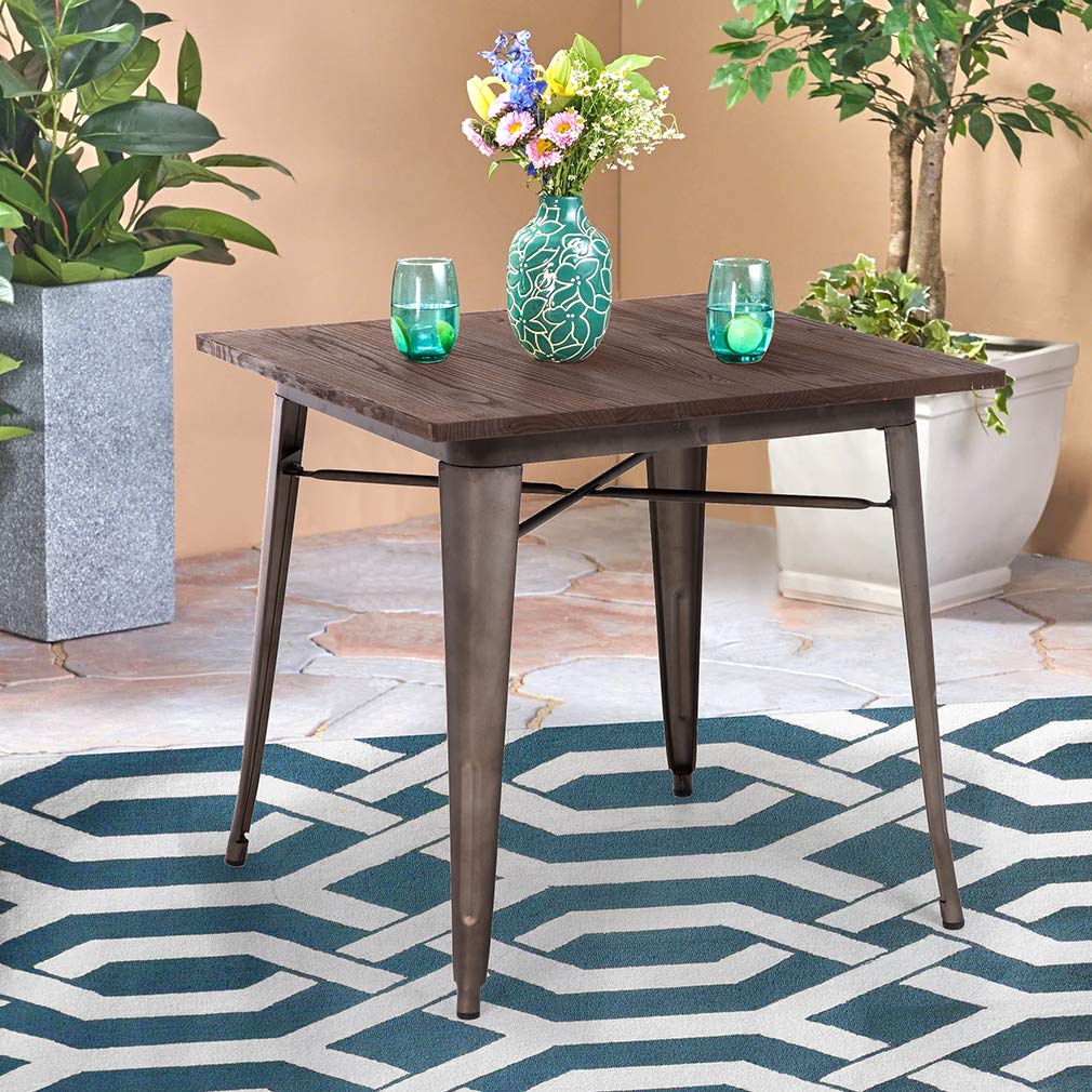 Heavy Duty Outdoor Dining Table Metal Kitchen Table Metal Table 31 x 31 Inches Bar