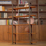Industrial Bookshelf, USA Grown Hardwood, Real Wood Bookshelves, Modern Open Rustic Bookcase, Storage Shelf, Display Shelf, Poplar Solid Wood-5 Tier Shelf