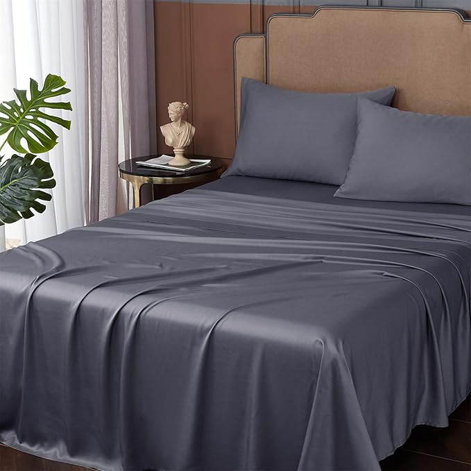 King Size Sheet Set,Rayon Derived from Bamboo, Deep Pocket Sheets Fits 18"-24" Thick