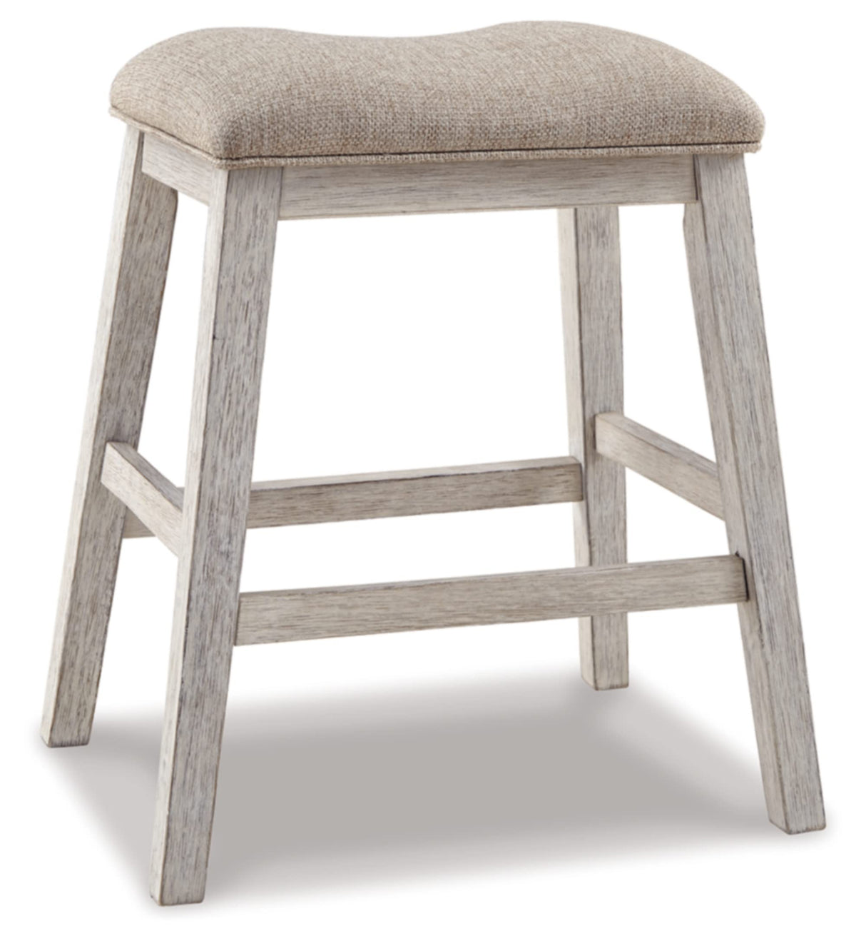 Skempton Modern 24" Counter Height Upholstered Barstool, 2 Count, Whitewash