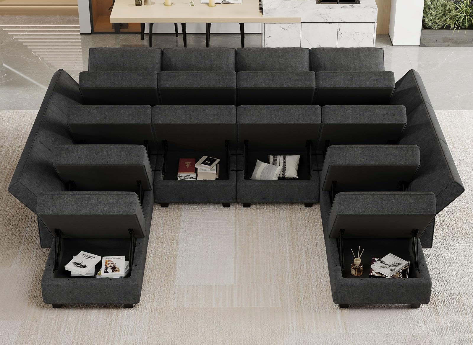 Modular Sectional Couch Sleeper Sofa Oversized U Shaped Sofa