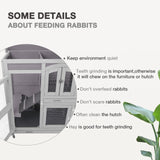 Two-Story Rabbit Hutch with Wheels Guinea Pig Cage Indoor Outdoor Bunny Cage