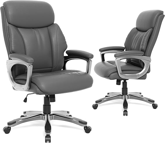 Ergonomic Office Chair, Adjustable Lumbar Support, 400LBS Capacity, White Computer Chair