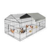 Chicken Coop 86” x 40” Metal Chicken Run Pen for Yard with Cover Portable Chicken Cage for Outdoor Backyard Farm Rabbit Duck Hen