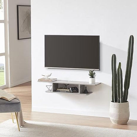 Floating TV Stand, Wall Mounted Entertainment Center and Cabinet Shelf