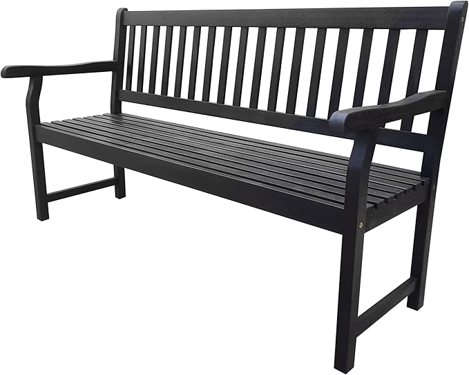 BNH101A Laurel 59.1" 3-Seat Slat-Back 600-Lbs Support Acacia Wood Outdoor