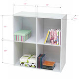 4-Cube Bookcase, Unit Shelf, Storage Organizer, White