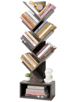 6 Tier Tree Bookshelf, Tall Bookcase with Drawer, Freestanding Book Shelf