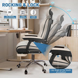 Executive Computer Chair Home Office Desk Chair,Adjustable Angle, Ergonomic Adjustable Height PU Leather Chairs with Cushions Armrest for Long Time Seating-High Office Chair with Footrest…