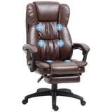 ChicFurnit High Back Massage Office 6-Point Vibration Chairs, Brown