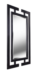 Casual Wall Mirror ,41 Inch Height, 0.75 Inch Length, 29 Inch Width with Gloss Black
