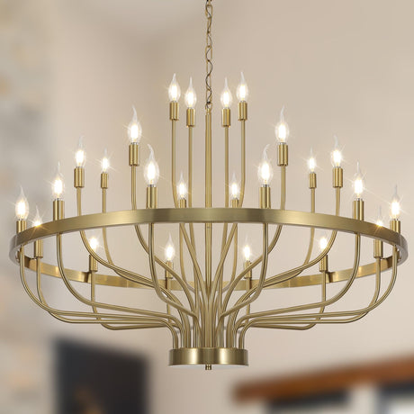 24 Light, Farmhouse Chandelier for Dining Room, Large Chandeliers for High Ceilings,