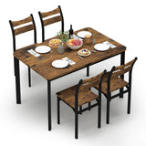 Dining Table Set for 4 Wood Kitchen Table Chairs Set of 4, Classics Dining Table and Chairs,