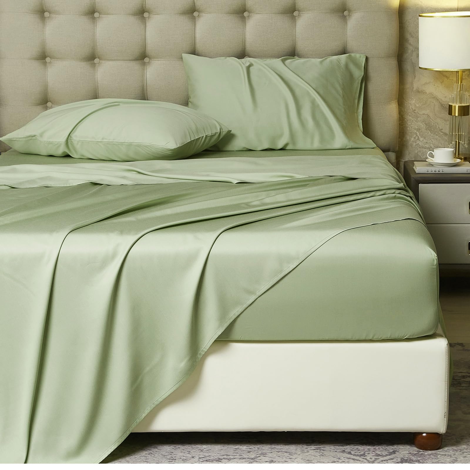 Full Sheets Sets, Rayon Derived from Bamboo, Extra Deep Pocket Sheets Fits 18"-24"