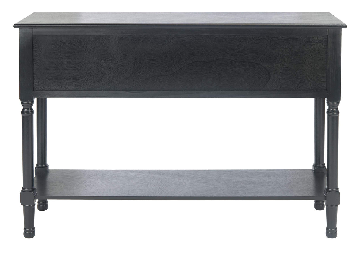 Safavieh Home Collection Haines Black 4-Drawer Bottom Shelf Console Table