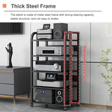 5-Tier AV Media Stand, Corner TV Entertainment Center Stereo Components Storage