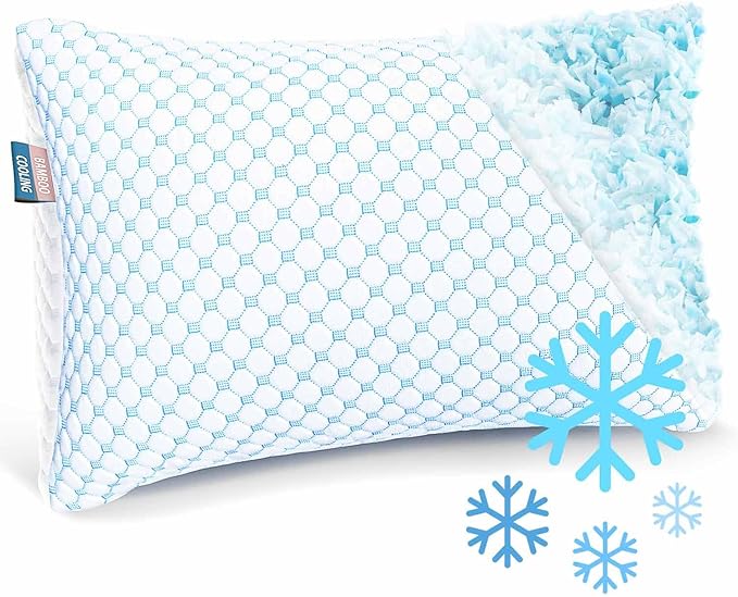 Cooling Pillow for Sleeping 2 Pack, Luxury Shredded Memory Foam Pillows