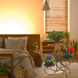 Vintage 3-Tier Metal Plant Stand – Elegant Flower Pot Holder