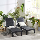 Patio Chairs - Waterproof Outdoor Chaise Lounge Chair, Set of 2 Adjustable Lawn Chairs
