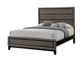 Ambroise 5-Piece King Size Bedroom Set, Grey/Black. Bed, Dresser, Mirror & 2 Nightstands