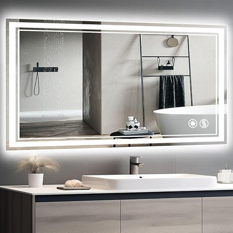 32“ x 32” LED Mirror for Bathroom Bathroom Mirror with Lights Front and Backlit LED