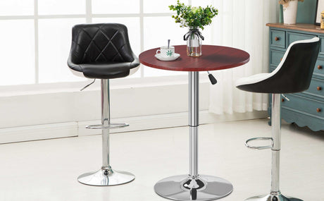 Height Adjustable Round Pub Table Counter Bar MDF Top Table 360 Degree Swivel