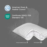 Hotel Grand White Luxury Feather Down Fluffy Bed Pillows 500 Thread Count Queen Size Pillows Set of 2 Pack Machine Washable 100% Cotton Breathable for Side/Back Sleeper Pillows,20" X28"(2 Pack)