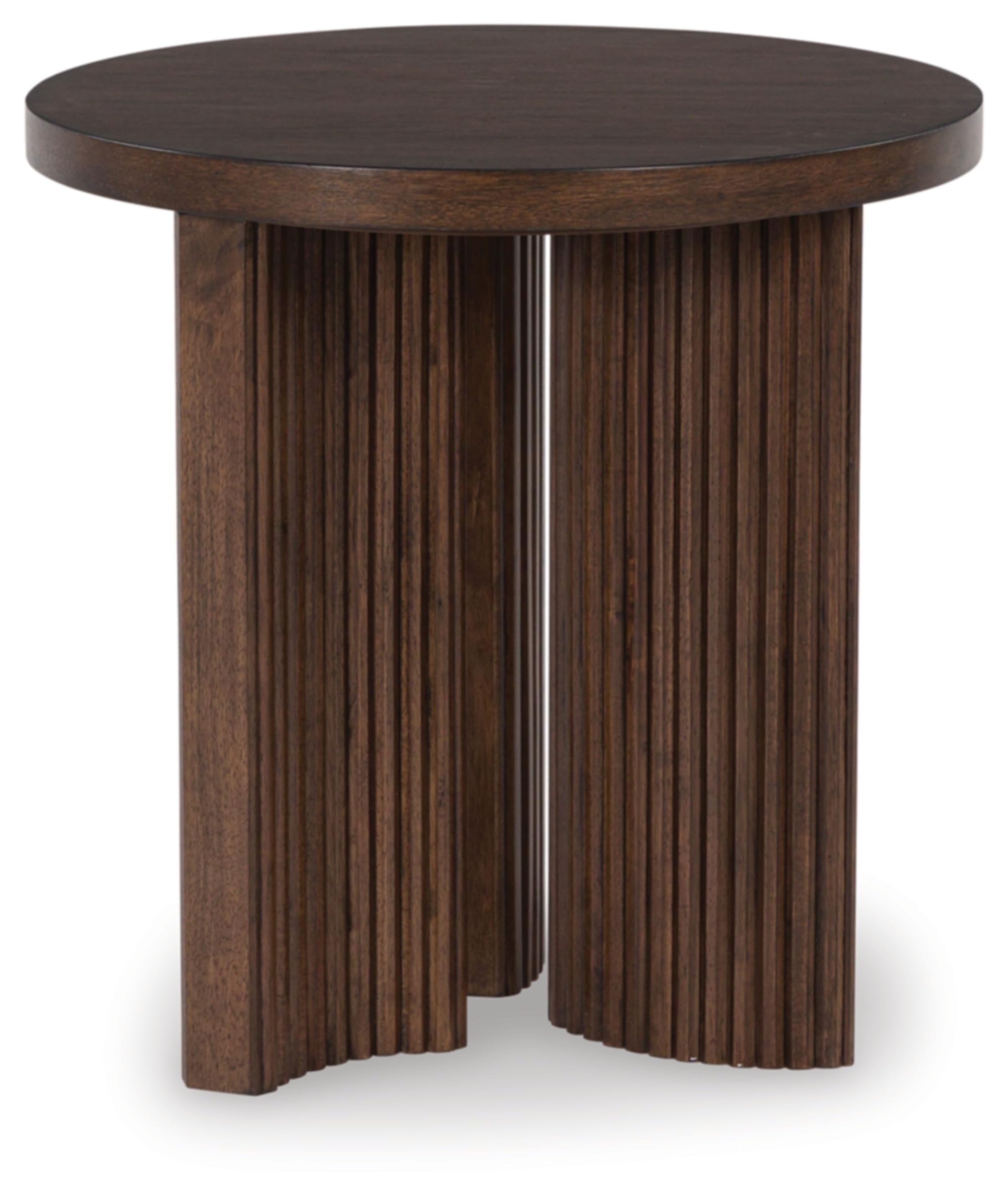 Korestone Contemporary End Table with Curved Legs, Dark Brown