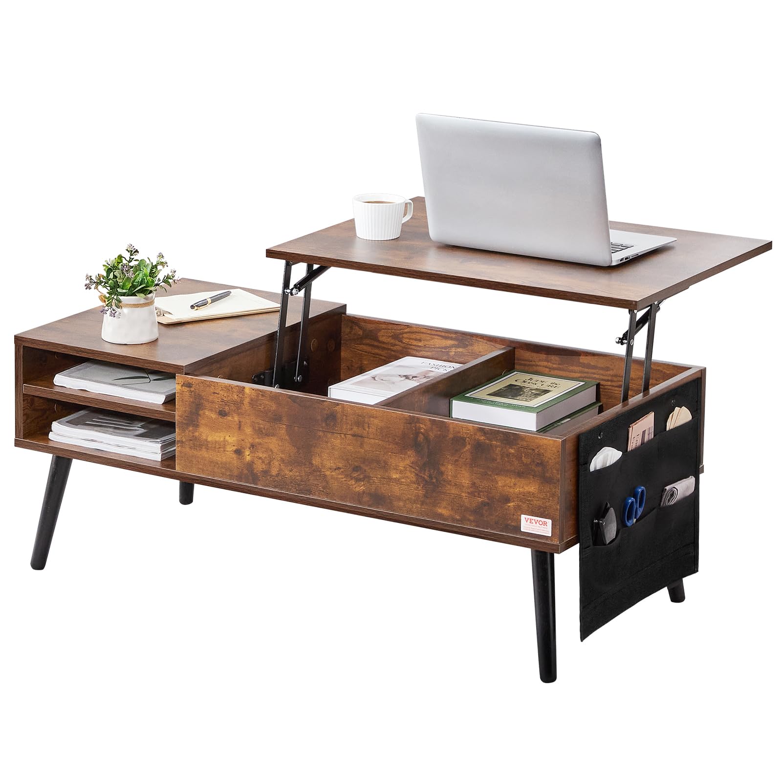 Lift Top Coffee Table, 39.4 in Rectangle Coffee Table with Extra Storage Pockets