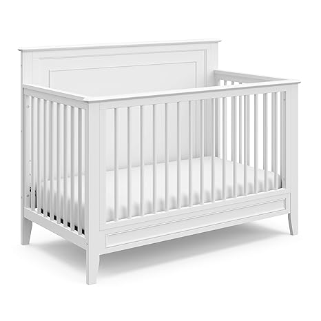 Solstice 5-in-1 Convertible Crib (Black) – GREENGUARD Gold Certified, Converts to Toddler Bed and Full-Size Bed