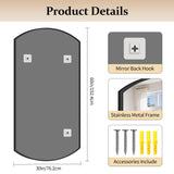 30x60 Inch Black Oval Bathroom Mirror
