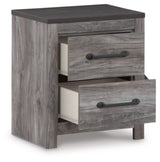 Bronyan 2 Drawer Nightstand,  Gray