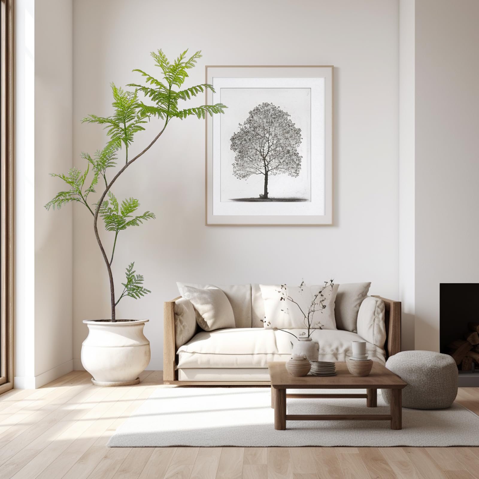 Artificial Jacaranda mimosifolia Tree, 86in Tall Fake Plants Artificial Umbrella