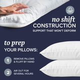 Bed Pillows King Size Set of 2 - Down Alternative Bedding Gel Cooling Big Pillow for Back