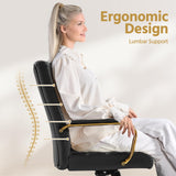 Mid-Back PU Leather Office Chair with Lumbar Support