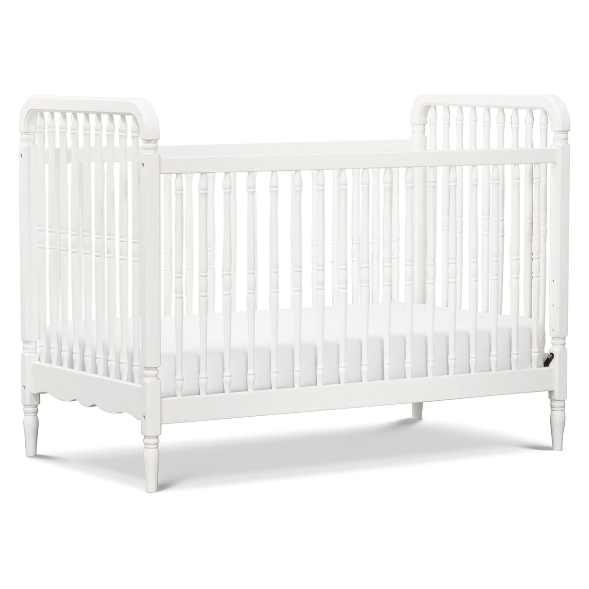 Liberty 3-in-1 Convertible Spindle Crib with Toddler Bed Conversion Kit in White,