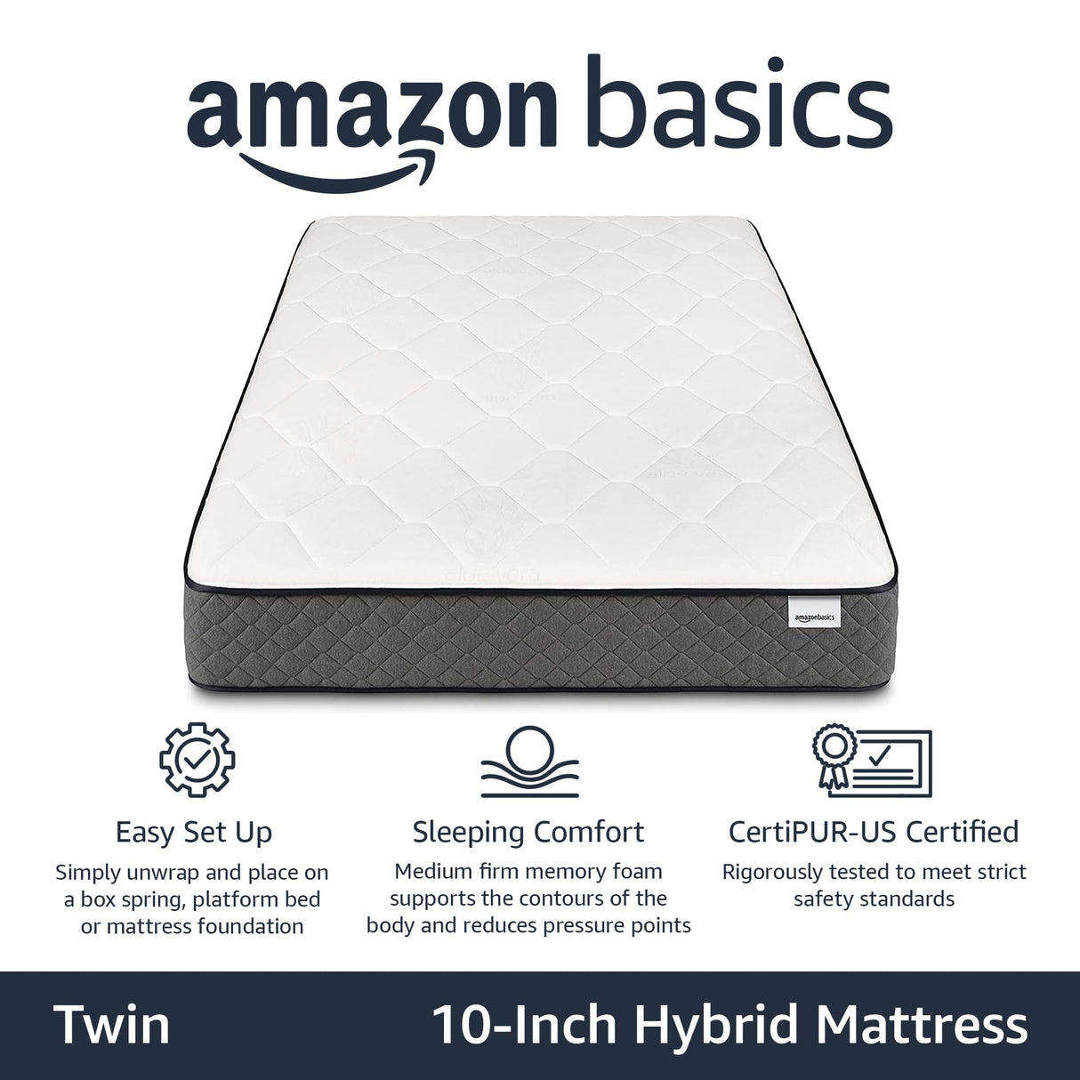 Hybrid Mattress, Medium Feel, Memory Foam,