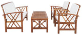 Outdoor Collection Fontana Natural/ Beige 4-Piece Conversation Patio Set with Cushions