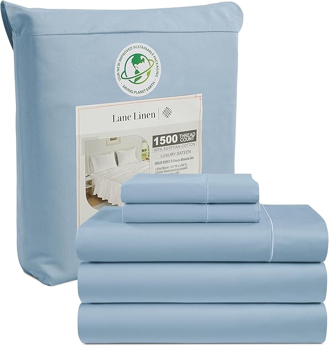 100% Egyptian Cotton Sheet Set - 1500 TC, 4 Piece Bed Set