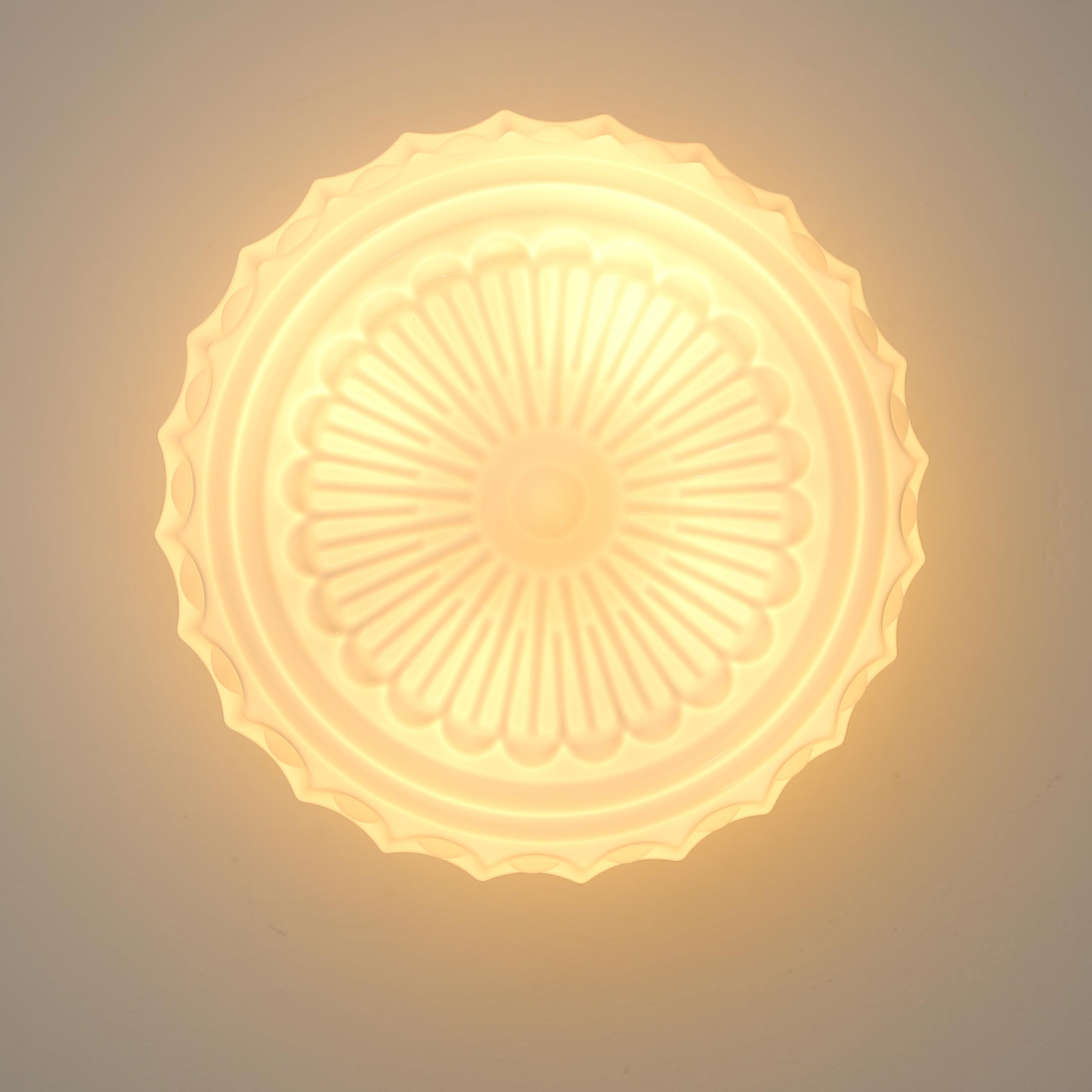 Schoolhouse Ceiling Light Fixture - 13.8" Milk Glass Semi Flush Mount