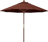 9' Rd. Wooden Market Umbrella, Push Open Pin Stop ,