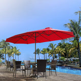 15x9ft Double-Sided Patio Umbrella Outdoor Market Umbrella Large Umbrella