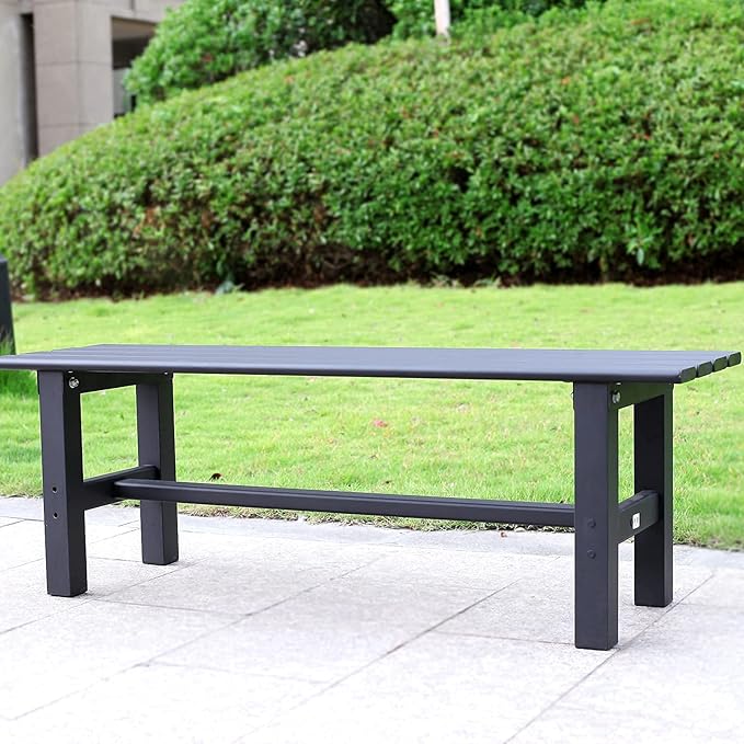 70 Inches Aluminum Outdoor Weatherproof Bench Backless, 550 LBS Bearing Capacity