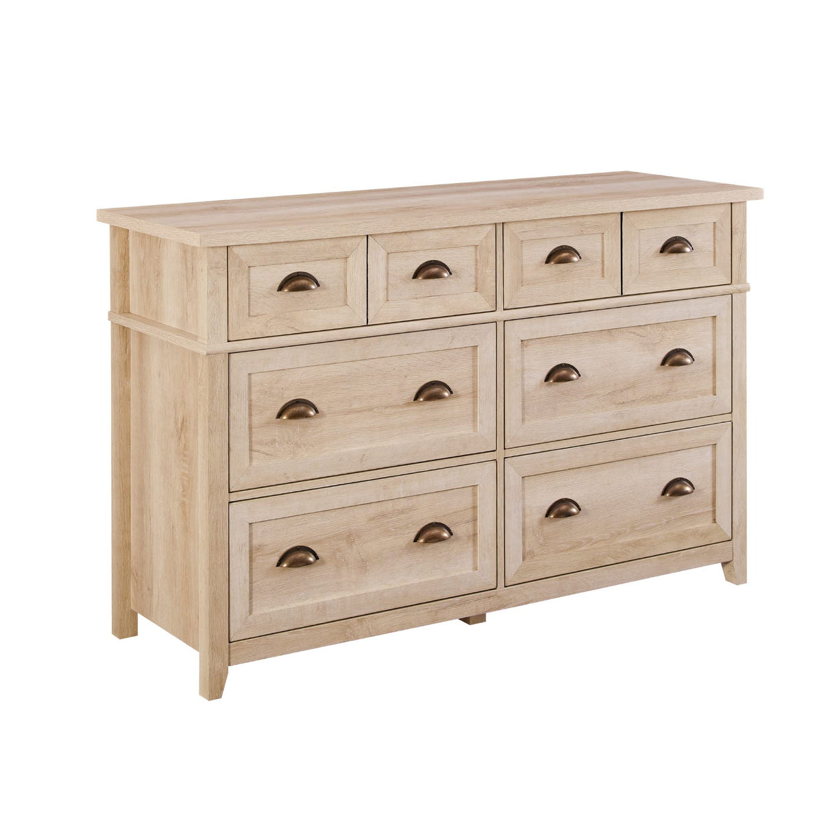 Modern Farmhouse 6-Drawer Framed Dresser with Half-Moon Handles