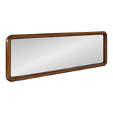 Pao Mid-Century Panel Wood Framed Wall Mirror, 16 x 48, Walnut Brown