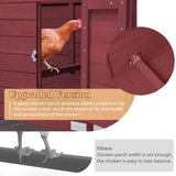 Large Chicken Coop with Upgraded Perches, Wooden Outdoor Chicken Cage