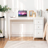 White Desk with Drawers, Modern Home Office Computer Desk