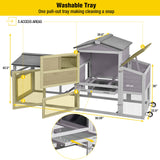 Movable Chicken Coop with Wheel and Run, Large Backyard Hen House with Nesting Box 80.6"