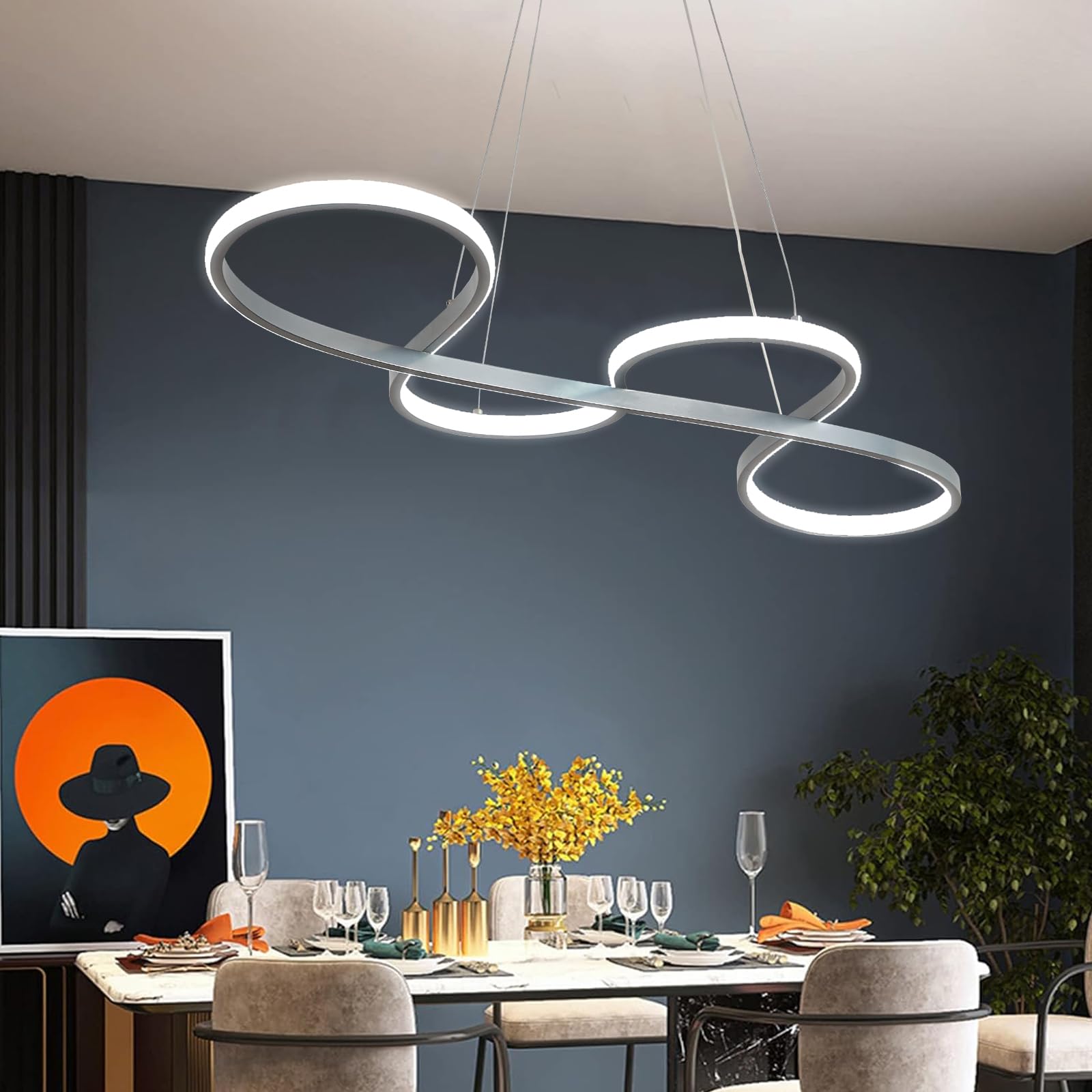 Modern Chandelier, Led Chandelier,Modern Led Pendant Light Dimmable Modern