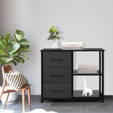 Rustic Brown Fabric Dresser, 4 Drawer Organizer Unit with 2 Shelves